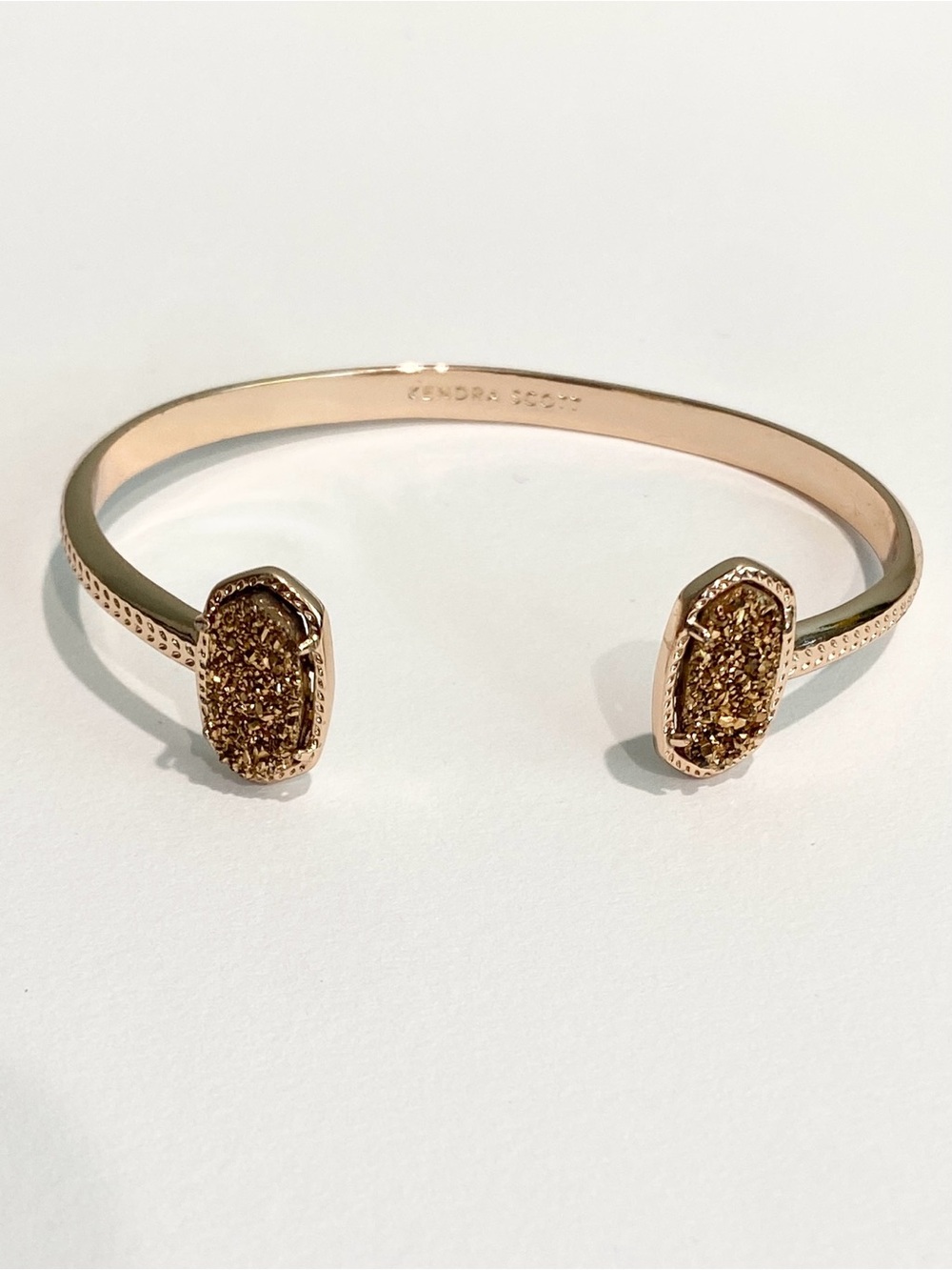 Kendra Scott Elton Rose Gold Drusy Adjustable Cuff Bracelet